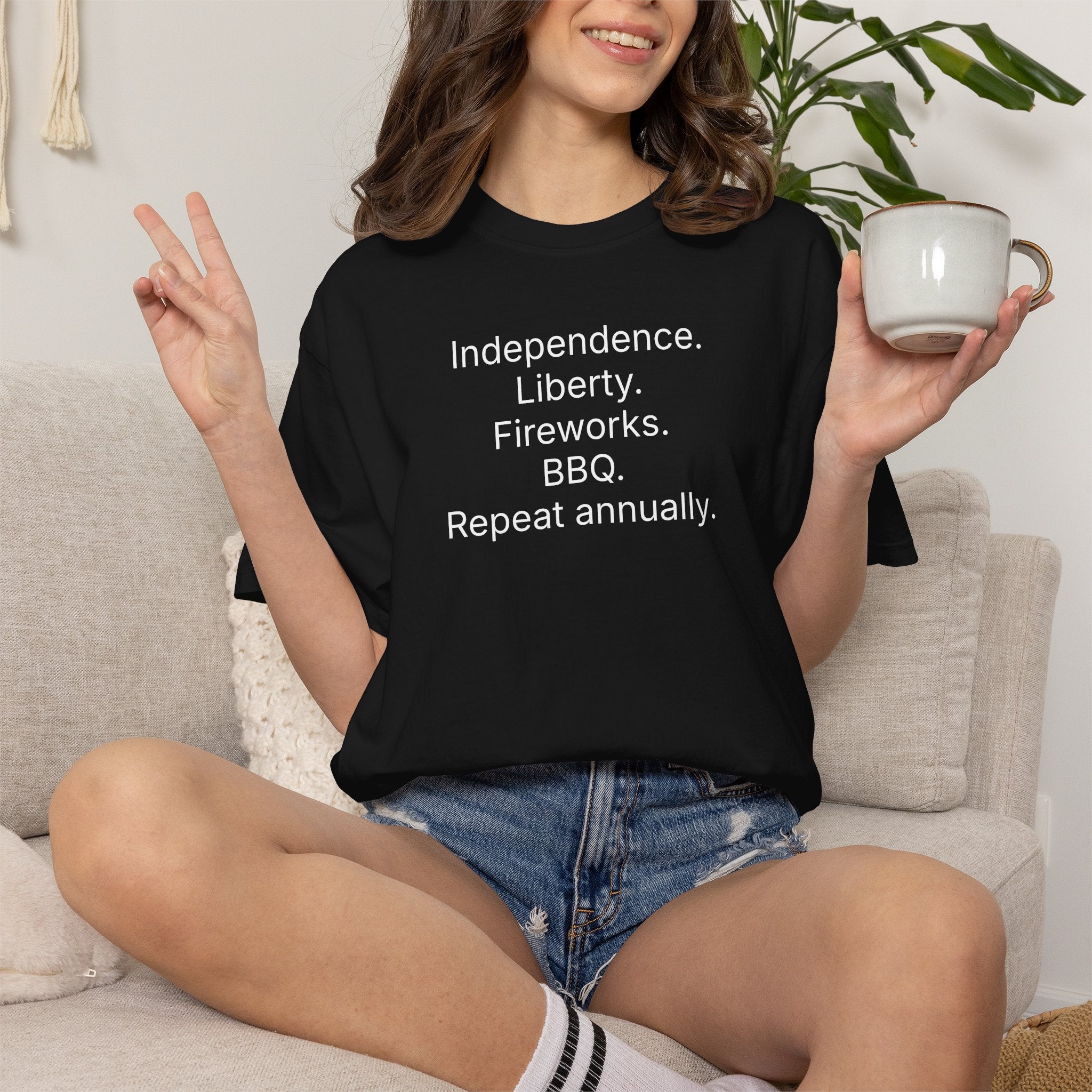 Independence. Liberty. Fireworks. BBQ. Repeat annually. T-Shirt