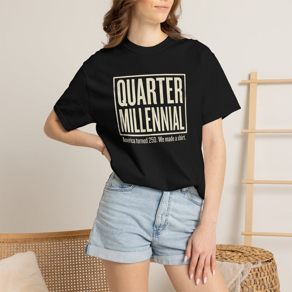 Quarter Millennial T-Shirt — "America turned 250" Retro Graphic Tee
